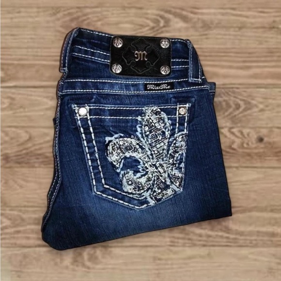 Miss Me Denim - NWT Miss Me Dark Blue Boot Cut Jeans with Embellished Pocket